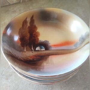 VTG Noritake Hand Painted 6 Small Bowls Lakeside Cottage